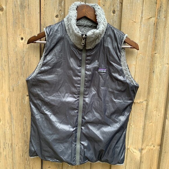 Vintage Reversible Patagonia Fleece Vest Gray - Picture 4 of 9